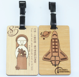 Wholesale OEM wooden travel accessories luggage tag
